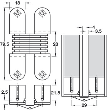 180D Concealed Hinge 24-26mm SF BPS - view 2