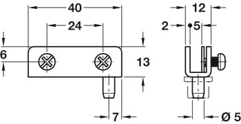 110D Simplex Glass Door Hinge Steel/Chrome Plt - view 4