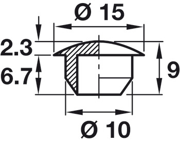 Cover Cap Plastic for Blind Holes Ø 10 mm For push fitting Black - view 4