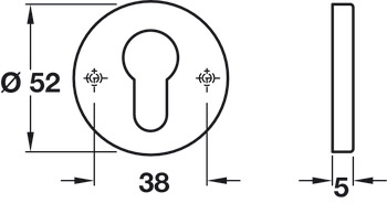Escutcheons D52mm Pro Cyl SSS - view 2