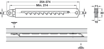 Telescopic Ratchet Fitting 10 Adjusting Positions Silver finish - view 2