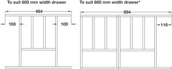 Oak Cutlery Ins Solid 55x400-1000mm - view 4