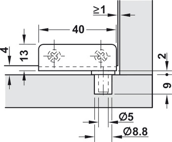 110D Simplex Glass Door Hinge Steel/Chrome Plt - view 2