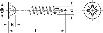 Spax Chipboard Screw, Countersunk Head, PZ, Partially Threaded, Yellow Chromatized, 5 x 100 mm - view 2