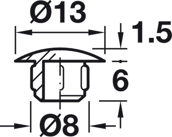 Cover Cap Plastic for Blind holes Ø 8 mm For push fitting White - view 3