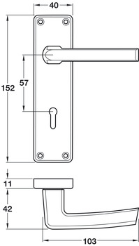 Cransley Lvr Hdls/Plt WC Aluminium SAA - view 2