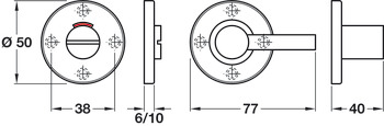 WC Release and Inside Turn Disabled Ø 50 mm Aluminium Emergency release and inside turn Satin - view 2