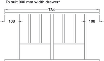 Oak Cutlery Ins Solid 55x400-1000mm - view 5