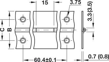 Continuous Hinge Rolled Straight Piano 3500 mm Length Open width 32 mm burnished - view 2