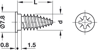 Varianta Screw, Cylindrical Head, PZ2, Ø 5 mm Hole, 14 mm - view 3