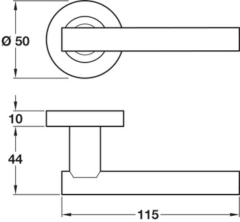 Lever Handles on Round Roses Zinc Alloy Varthen Designed for interior doors Satin nickel - view 2