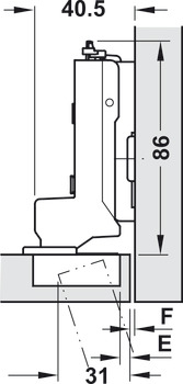 Tiomos Tipmatic+ 110D Hinge Clk INS NP - view 2