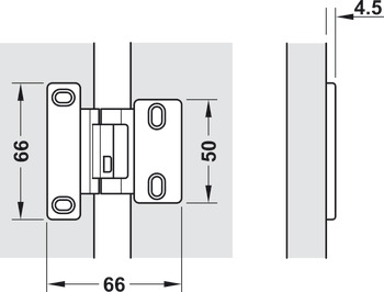 Specialist Hinge 240° Grade 304 Stainless Steel for Thin Doors With automatic closing spring Half overlay mounting screw fixing - view 3