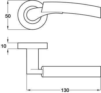 Lever Handles on Round Roses Zinc Alloy Arkles Designed for interior doors Polished chrome/Satin nickel - view 2