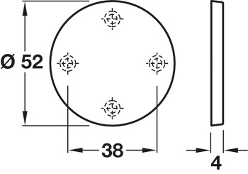 Escutcheon D52mm Blank 316 PSS - view 2