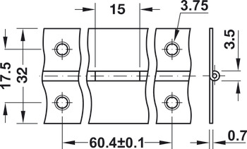 Continuous Hinge Rolled Straight Piano 4016 Quality Magnetic Open width 32 mm - view 2