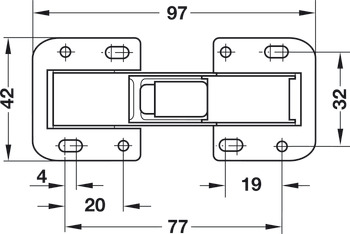 Concealed Hinge 90° Easy Mount Steel Unsprung - view 3