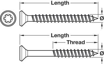 Spax Screw, Countersunk Head, T-Star, Stainless Steel, Fully Threaded, 3.5 x 30 mm, TS15 - view 2