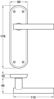 Lever Handles on Backplates for Latch Zinc Alloy Varthen Designed for interior doors Satin nickel - view 2