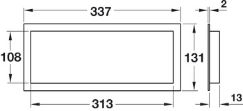 Ventilation Grille Rectangle 338x132mm Plastic White - view 3
