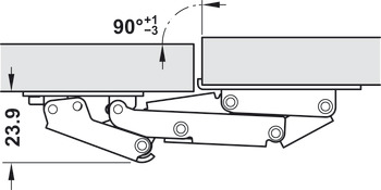 Swing Up 90D Hinge SF wo SC Overlay Mnt - view 3