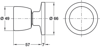 Entrance Lock Knob Set 70mm Steel SB - view 2