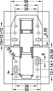 Swing Up 90D Hinge SF wo SC Overlay Mnt - view 2