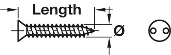 Security Screw, Countersunk, 2 Holes, 3.5 x 19 mm, TH4 - view 2