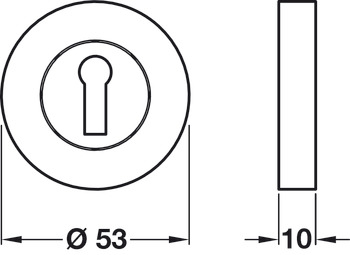 Escutcheons Standard Keyway Ø 53 mm Zinc Alloy Polished chrome - view 2