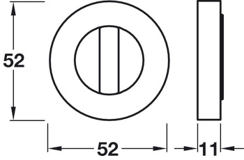 RO12 Escutcheons D52mm WC Set Zinc Alloy Black - view 2