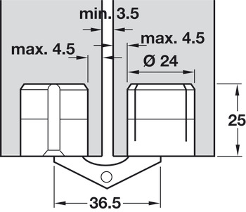 Zysa Hinge 180° Drilling Hole Ø 10-24 mm Unhanded design Drilling hole Ø 24 mm - view 3