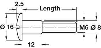 M6 Shoulder Screw, Screwdriver Slot, Zinc Plated, Head Ø 16 mm, 32 mm - view 3