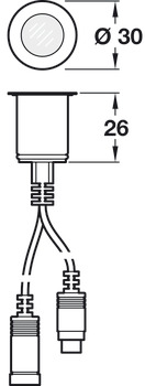LED Plinth Light 12 V Ø 30 mm Rated IP67 Light Set with Driver 5 light set white LED colour - view 2