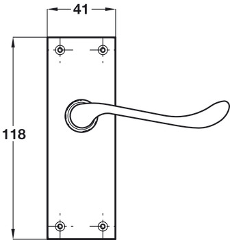 Victorian Lvr Hdls/Plt Scroll Latch EB - view 2