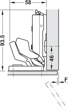 Concealed Hinge 125° for Glass/Mirror Doors Tiomos Mirro Glass thickness 3-8 mm Tipmatic - view 5