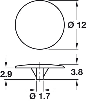 Cover Cap for Ø 6-8 mm Screws with Philips Head Beige - view 2
