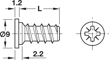 Varianta Screw, Cylindrical Head, PZ2, Ø 5 mm Hole, Galvanized, 16 mm - view 2