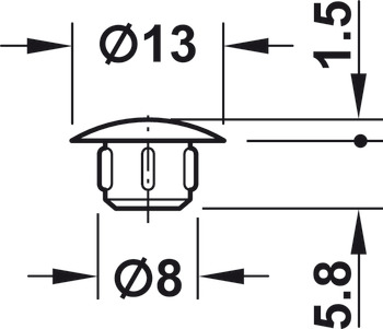 Cover Cap Plastic for Blind holes Ø 8 mm For push fitting White - view 2