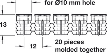 Strip of Glue in Sleeves M6 Internal Thread for Ø 10 mm Holes Press-Fit Installation Length 13 mm - view 3