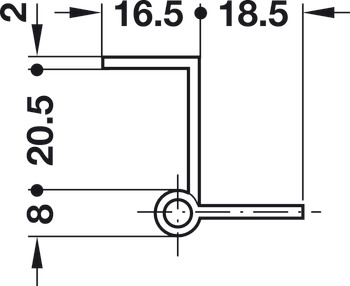 Cranked Hinge 50x35mm LH Brass MNP - view 2