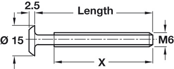 M6 Connecting Bolt, Flat Ended, Bronzed, 15 mm - view 2