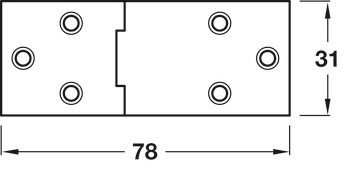 Table Hinge 78x31mm Steel Bright Zinc Plated - view 2