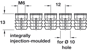 Strip of Glue in Sleeves M6 Internal Thread for Ø 10 mm Holes Press-Fit Installation Length 13 mm - view 4