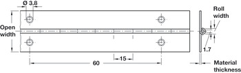 Continuous Hinge Rolled Straight Piano Open width 40 mm length 710 mm - view 2