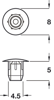 Cover Cap Plastic for Ø 5 mm Blind holes For push fitting White - view 2
