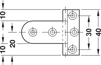 Butt Hinge Neuform Brass for Overlay Doors For door thickness 19-20 mm for side panel thickness from 17 mm polished - view 3