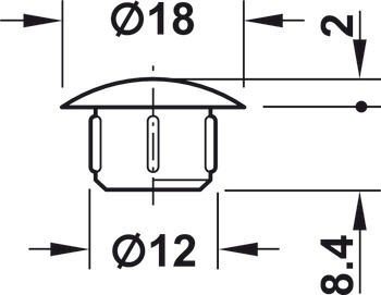 Cover Cap for Ø 12 mm Blind Hole For push fitting White RAL 9010 - view 4