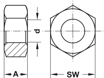 Hexagon Nut Galvanized Steel Internal thread Ø M8 - view 2