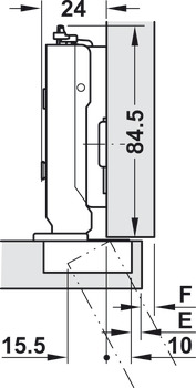 Concealed Cup Hinge 120° Standard Full Overlay Mounting Tiomos For standard applications with convenient opening angle Without soft close screw fixing cup 45/9.5 - view 3