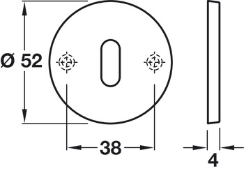 Escutcheon D52mm Std KW 316 SSS - view 2